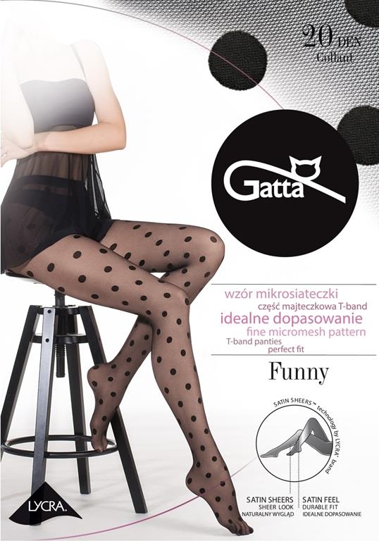 Rajstopy wzorzyste  Gatta Funny wz.07 czarne w groszki 20 den.jpg