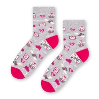 Skarpety damskie wzorzyste Steven 136/009 szary melanż