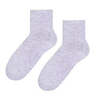 Skarpety gładkie damskie za kostkę Steven 037 szary melanż