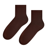 Skarpety gładkie damskie za kostkę Steven 037 brązowe