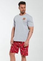 piżama męska z krótkim rękawem cornette 326-142 amigo 2 szary melanż.jpg