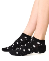 Stopki damskie w kwiaty Steven 114/134 czarne