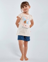 piżama-dla-dziewczynki-z-krótkim-rękawem-cornette-787/99-delicious brzoskwiniowa