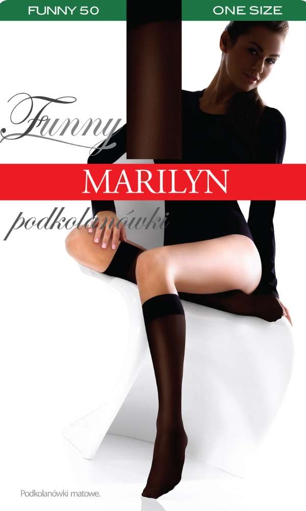 podkolanówki gładkie kryjące z mikorofibry marilyn funny 50 den różne kolory
