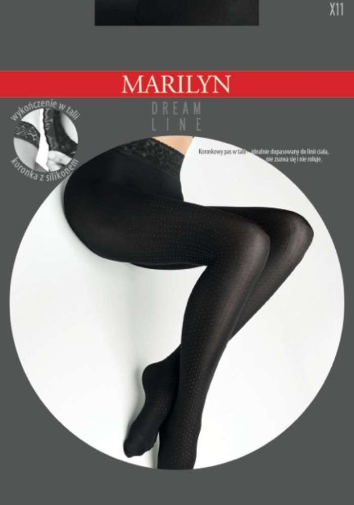 Marilyn rajstopy w kropki z pasem koronkowym dream line X11.jpg