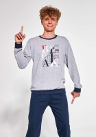 piżama chłopięca z długim rekawem Cornette 998-49 Break Rules szary melanż.jpg