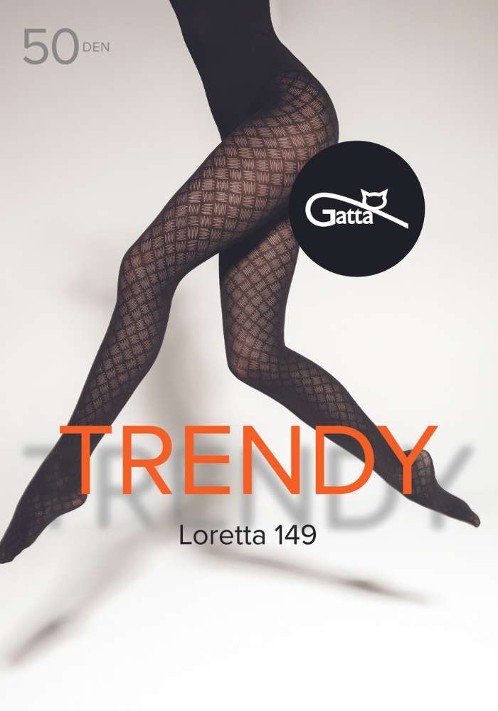 Gatta Loretta 149 Rajstopy kryjące matowe z geometrycznym wzorem w romby 50 den