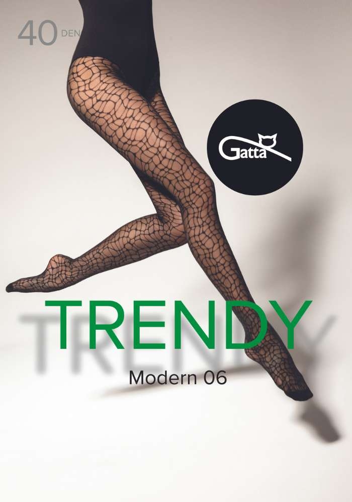 Gatta Modern 06 rajstopy damskie o wzorze siatki 40 den czarne
