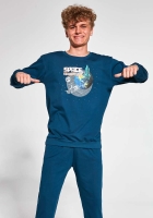 Cornette granatowa piżama młodzieżowa dla chłopca z długimi spodniami Cornette 998-47 Space