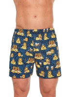 kolorowe bokserki męskie luźne  w śmieszne wzory cornette 001127 w Lwy kolor granat.jpg
