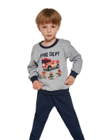 Piżama dla chłopca z długim rękawem 477-146 fireman kolor szary-granat.jpg
