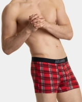 bokserki-szorty-swiateczne atlantic 2 pack 2gmh-019 w czeroną kratkę