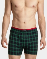bokserki męskie w zestawie światecznym 2 sztuki i pudełko Atlantic 2GMB-004 w zieloną kratkę