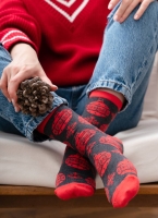 świateczne-skarpetki-na-prezent-pod-choinkę-steven-136-099-damskie-w-bombki-grafir-melanż