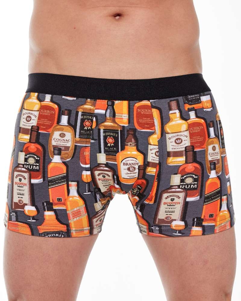 bokserki męskie w butelki whiskey cornette 508-143 high emotion kolor grafit