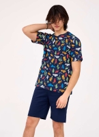 piżama na lato młodzieżowa dla chłopca z krótkim rekawe Cornette 265-48 Australia granat