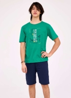 cornette-504-46 city- zielona piżama chłopięca młodzieżowa z krótkim rękawem i krótkie spodnie
