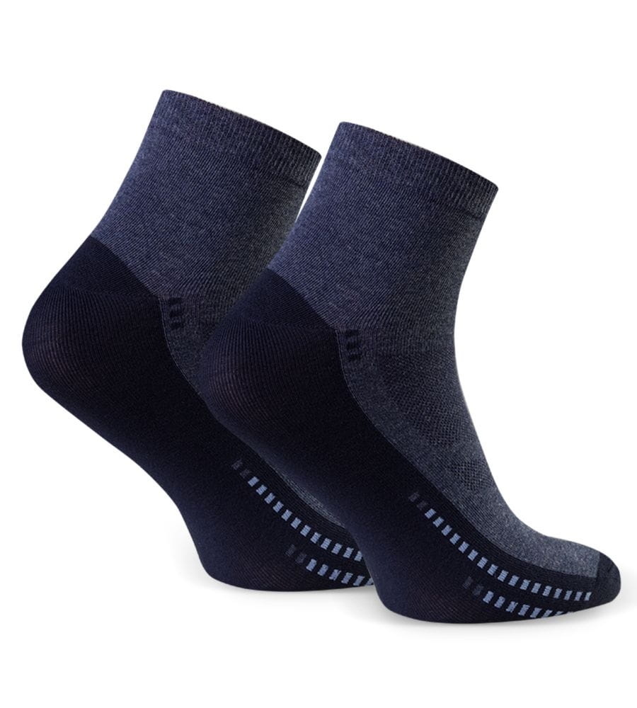 bawełniane skarpetki za kostkę męskie steven 054-303 melanż jeans