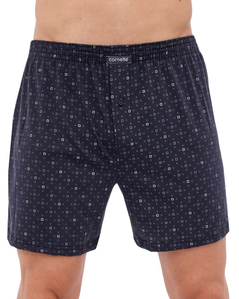 bokserki szorty męskie wzorzyste lużne w kolorze grafitowym cornette 002-286 comfort