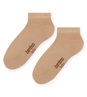 Beżowe-skarpetki-stopki-bambusowe-męskie-Steven-094- gładkie