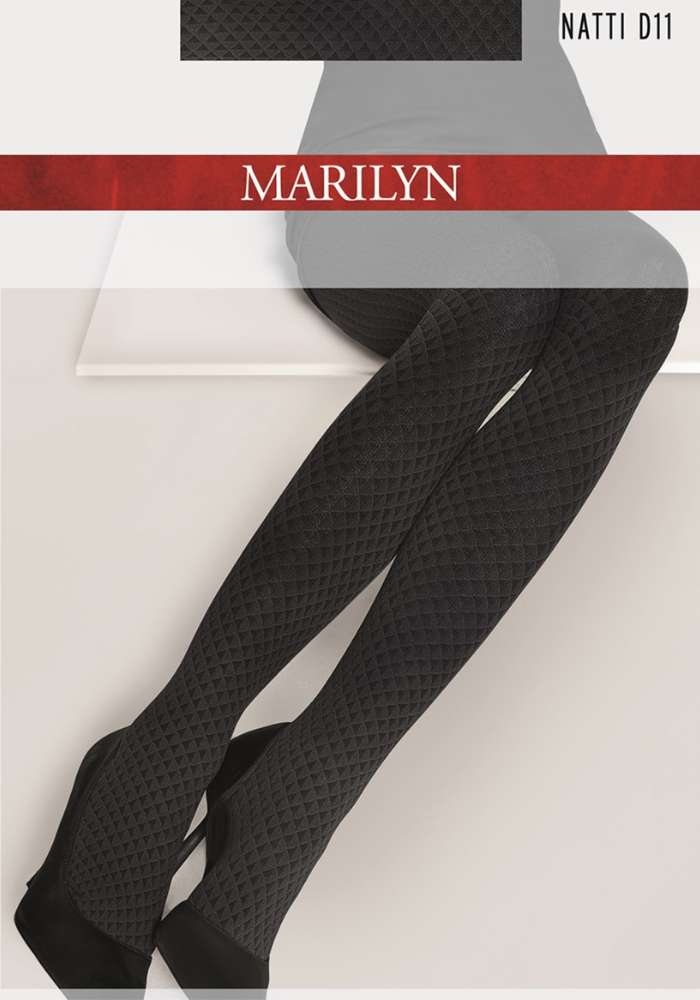 Rajstopy damskie ze wzorem Marilyn Natti D11 dark grey 60 den