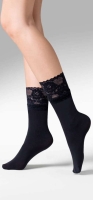 Skarpetki damskie z mikrofibry z koronką Gabriella Nina 686