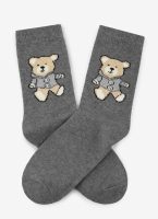 Skarpety damskie z misiem angora Marilyn D39 szary 