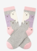Skarpety damskie w misie angora Marilyn D34 szary-róż