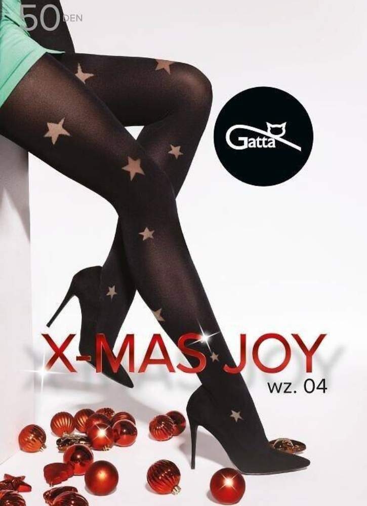 Rajstopy kryjące czarne na święta sylwester karnawał w gwiazdki Gatta X-Mas joy wz. 04