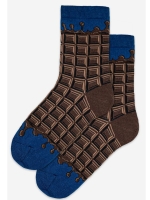 Skarpety Gatta & Wedel tabliczka czekolady dark choco. Skarpetki inspirowane aksamitną i rozpływającą się czekoladą. Powstały w ramach współpracy marek Gatta i Wedel.