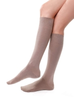 podkolanówki bawełniane damskie beżowe steven 072