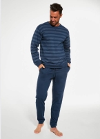 Bawełniana piżama męska w paski długa Cornette 117/235 Loose 11 jeans