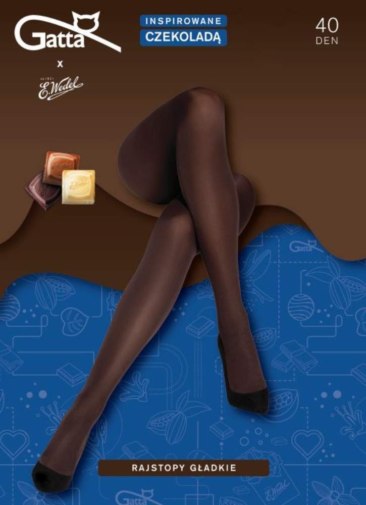 Czekoladowe-brązowe-rajstopy-damskie-Gatta-Wedel- inspirowane-gorzką-mleczną-i-białą-czekoladą