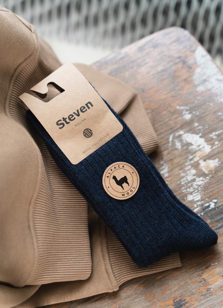 Skarpetki zimowe ciepłe z alpaki męskie Steven 044