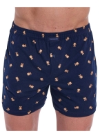 Granatowe bokserki męskie luźne w misie Cornette 001-174 teddy classic