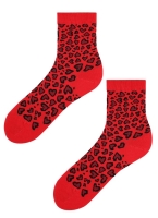 czerwone walentynkowe skarpety damskie w serduszka Marilyn panther hearts