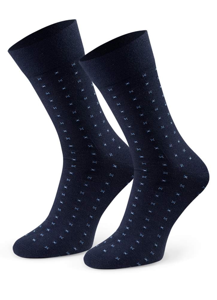 Skarpety męskie wzorzyste bezuciskowe Steven 056/251 granat