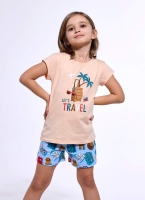 Letnia piżama dziewczęca krótki rękaw Cornette 787/110 Travel
