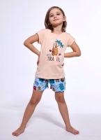 Bawełniana piżama letnia dla dziewczynki 787/110 Travel