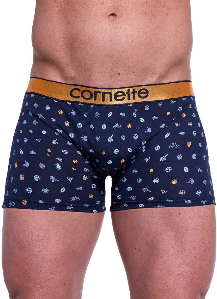 Granatowe obcisłe bokserki męskie z pomarańczową gumą Cornette 508-157-he.jpg