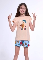 letnia pizama dziewczęca w zestawie rodzinnym mama i córka cornette travel