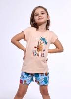 letnia pizama dla dziewczynki w zestawie rodzinnym mama i córka cornette travel