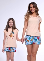 Wakacyjny zestaw jednakowych piżam rodzinnych dla Mamy i Córki Cornette Travel