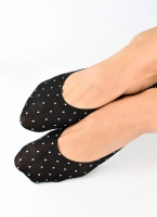 Stopki balerinki damskie w kropki Noviti SN038-01 czarne