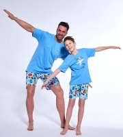 Wakacyjny zestaw piżam letnich rodzinnych dla Taty i Syna Cornette Travel.jpg