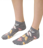 Stopki damskie w motyle Steven 114/163 szary melanż