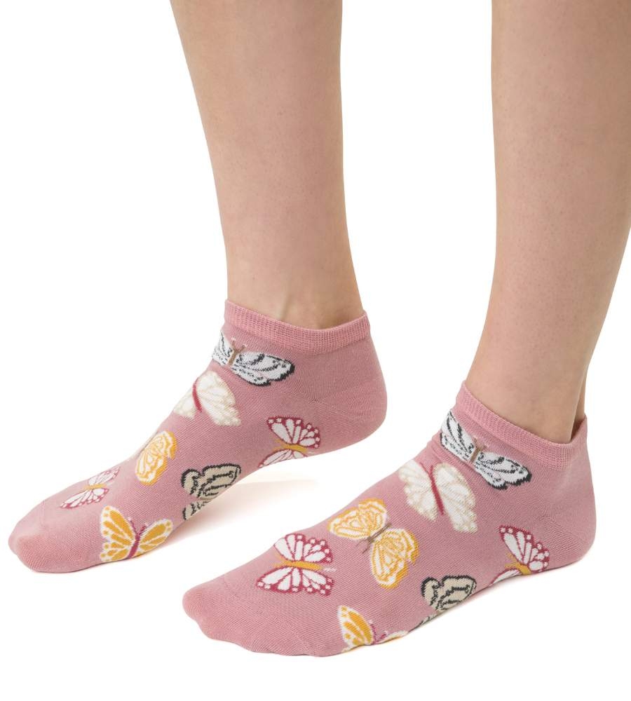 bawełniane-stopki-damskie-w-motyle-steven-114-164-różowe