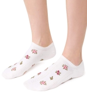 Stopki damskie w kwiatki Steven 017/032 ecru 