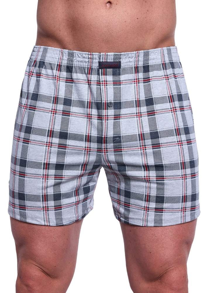 bokserki męskie szare w kratkę cornette 002-303 comfort