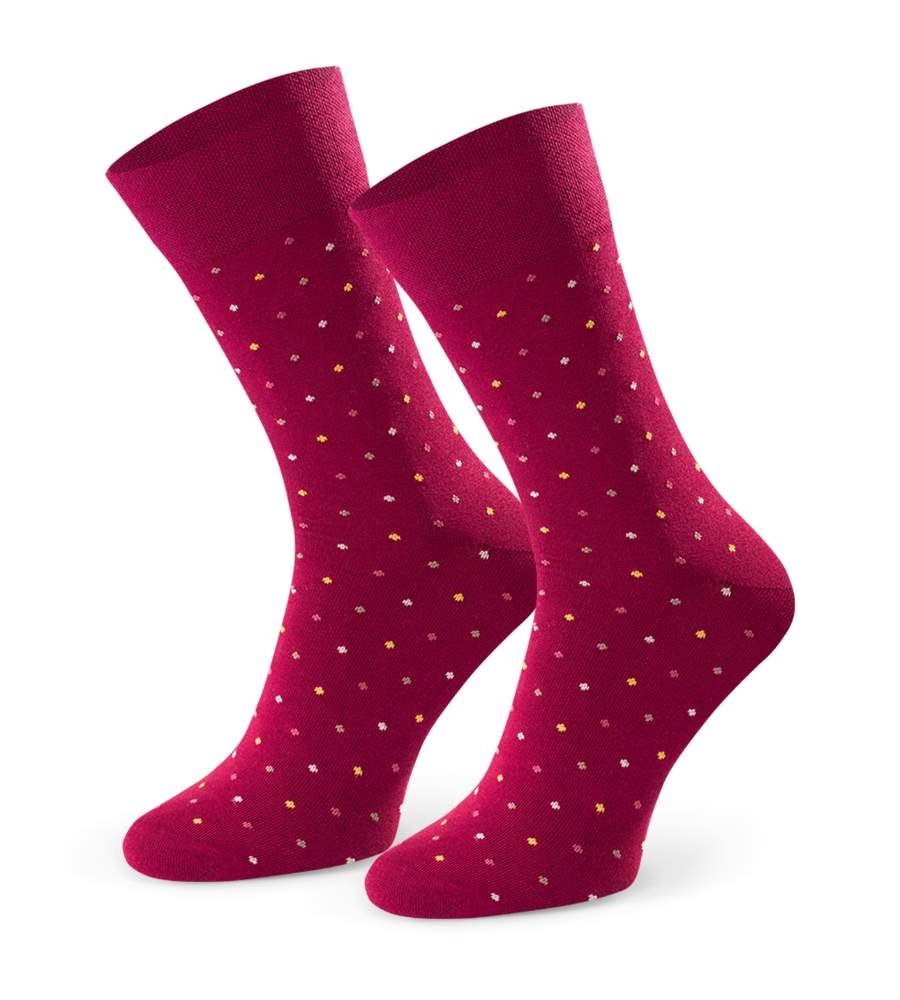 skarpetki męskie w kropki steven 056-261 bordo